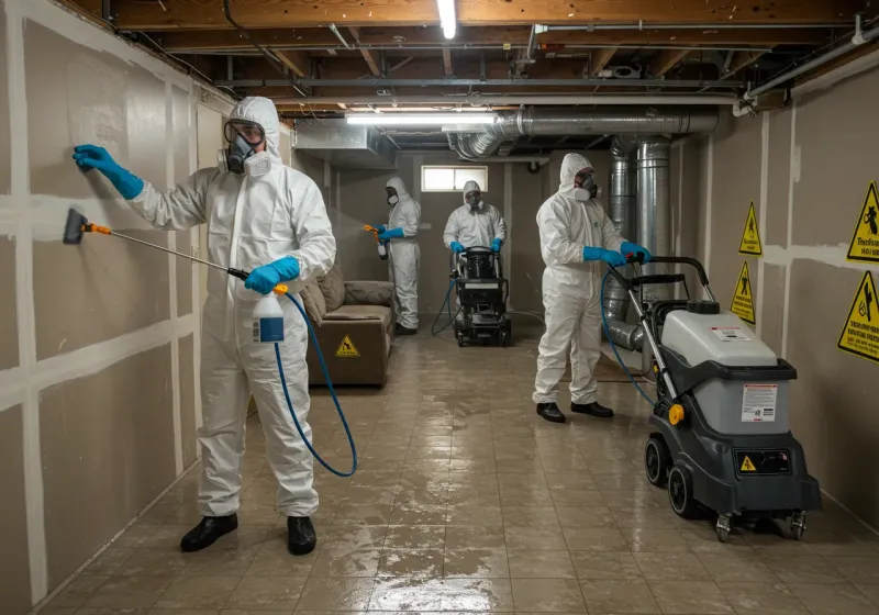 Basement Moisture Removal and Structural Drying process in Demopolis, AL